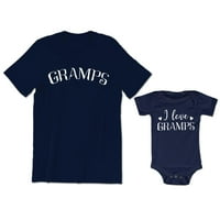 Gramps Férfi póló szeretem Gramps baba Body gyerekek Ifjúsági kisgyermek ing Nagypapa Tee