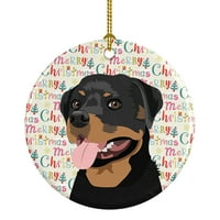 Rottweiler Fekete-cser karácsonyi kerámia dísz