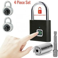 TriCo Advanced Smart Fingerprint lakat-kis méretű Touch Unlock & Combo zárak Plus Universal multi ons Universal Socket-lopásgátló