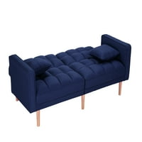 Aukfa kabrió szekcionált kanapé párnákkal, puha futon kanapé bútorok nappali lakásbónusz szoba, nappali bútorok, sötétkék