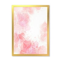 Designart 'Absztrakt rózsaszín virágok fröccsenései i' Modern keretes művészeti nyomtatás