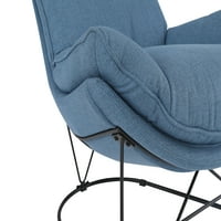 Lakberendezés Ryedale Párnázott acél kültéri Lounge szék-kék és fekete