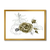 Designart 'Eucalyptus ágak Anemone Bouquet Flower I' hagyományos keretes művészet nyomtatás