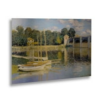 Védjegy Képzőművészet 'The Bridge at Argenteuil' szálcsiszolt alumínium fali művészet, Claude Monet