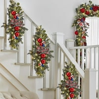 Lovehome vezeték nélküli Prelit lépcső dekoráció világít Karácsonyi dekoráció LED koszorú