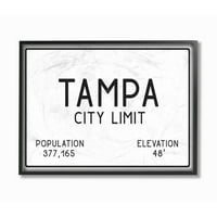 A Stupell Lakberendezési Gyűjtemény Tampa City Limit Vászon Fal Művészet