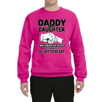 Vad Bobby, apa és lánya mindig szívből szívbe, Apák napja, Unise Crewneck grafikus Pulóver, Fuschia, X-Large