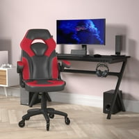 Flash bútorok Fau bőr magas hátsó Gaming szék karokkal, lb, Fekete piros