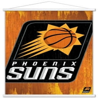 Phoeni Suns-Logo fali poszter fa mágneses kerettel, 22.375 34