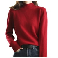 Durtebeua Alkalmi Egyszínű bő pulóver ing Téli meleg vastag pulóver felsők pulóverek Női téli