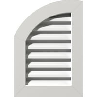 15 W 22 H Quarter kerek bal felső: Funkcionális, PVC Gable Vent W 1 4 lapos burkolat keret