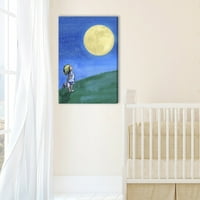 Lány és a Hold festmény nyomtatás becsomagolt vászon