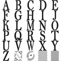 Kockás Folkart Stencil Papír Ábécé Serif 7