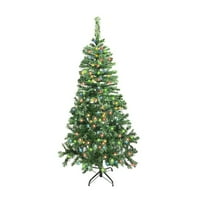 Többszínű Prelit LED zöld díszített fenyő karácsonyfa, 7,5'