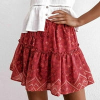 Viikei nyári szoknyák női szoknyák Clearance eladó Szoknya molett divat nyári alkalmi nyomtatási fodros A-Line Rakott