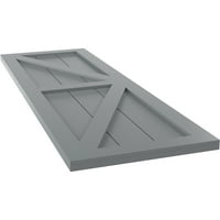 Ekena Millwork 18 W 44 H True Fit PVC Két egyenlő panel parasztház rögzített redőnyök w z-bár, óceán duzzanat