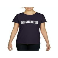 Normál unalmas-Női póló Rövid ujjú, akár női méret 3XL-Binghamton