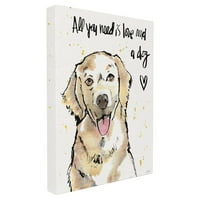A Stupell Home Decor kollekció minden amire szükséged van a szerelem és a kutya fal művészet-arany