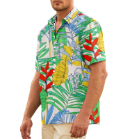 Férfi Hawaii ing nyári Hawaii nyomtatás Rendszeres Fit alkalmi rövid ujjú Gombos Hawaii ing Hawaii Beach Shirt apa