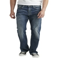 Ezüst Jeans Co. Men's Zac nyugodt illeszkedés egyenes láb farmer, derékméret 30-42