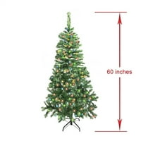 Többszínű Prelit LED zöld díszített teljes karácsonyfa, 5'
