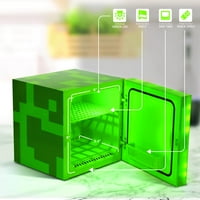 Minecraft Zöld Kúszónövény Is Mini Hűtőszekrény 6.7 L Ajtó Környezeti Világítás 10. H-ban W-ben D-ben