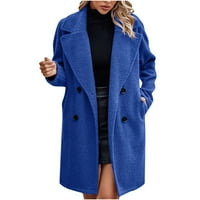 absuyy kabátok nőknek közepes hosszúságú gomb nincs motorháztető Kék S méret