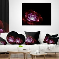 Designart lila absztrakt fraktál virág - virágos párna - 12x20