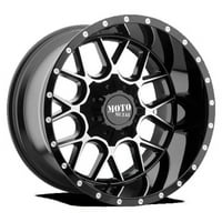 Moto fém alumínium felni MO SIEGE 22x10in fényes fekete megmunkált kivitelben, MO98622067312