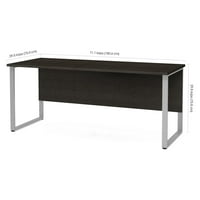 Pro-Concept Plus asztal téglalap alakú fém lábakkal, Mélyszürke színben