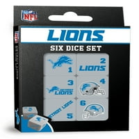 Remekművek hivatalosan engedélyezett NFL Detroit Lions-D Gaming Dice Set korosztály és fel