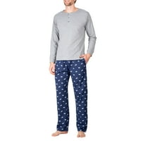 Felnőtt férfiak, 2 részes flanel pizsamák alvási készletek, S-2XL méretű