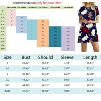 Clearance nyári ruhák Női kerek nyakkivágással Rövid Hot Sales A-Line Nyomtatott Rövid ujjú ruha Navy 2XL