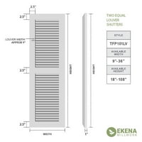 Ekena Millwork 12 W 37 H True Fit PVC Két egyenlő redőny, békés kék