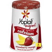 Yoplait eredeti eper mangó alacsony zsírtartalmú joghurt, oz joghurt csésze