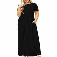 Női ruhák nyári elegáns rövid ujjú Kerek nyakkivágással Női A-Line nyomtatott temperamentum Dátum fekete ruha XXL