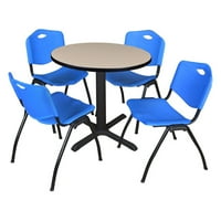 Regency Cain kerek Breakroom asztal egymásra rakható székekkel