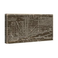 A Wynwood Studio nyomtatott amerikai városok térképei vászon művészeti nyomtatást