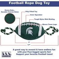 Háziállatok Első NCAA Michigan State Spartans erős, tartós, rágható labdarúgó -kutya játék belső squeakerrel és oldalsó