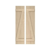 Ekena Millwork 11 W 70 H Rusztikus két tábla csatlakozott a Board-N-Batten homokfúvott fa redőnyöknek, W z-Board, alapozott