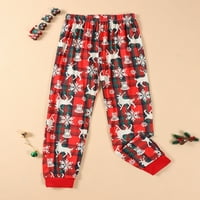 YiLvUst Matching családi pizsama készletek karácsonyi pj jávorszarvas nyomtatási felső és kockás nadrág pizsama hálóruha