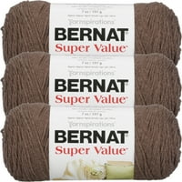 Bernat Super Value Szilárd Fonal-Taupe Heather, 3 Darabos Gyűjtőcsomagolás