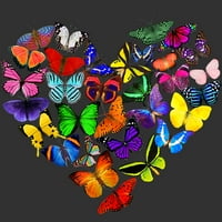 Butterfly shirt-szív tele pillangók fiúk Sötétkék grafikus póló-Design emberek XS
