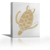 Arany tengeri teknős-kortárs képzőművészet Giclee, vászon Galéria Wrap-fal d ons-art festészet-akasztásra Kész