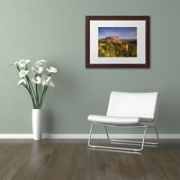 Védjegy Szépművészet 'Roussillon Sunrise' vászon művészet, Michael Blanchette Photography, White Matte, Wood Frame