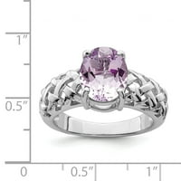 Primal Ezüst Ezüst Ródium Rózsaszín Kvarc Gyűrű