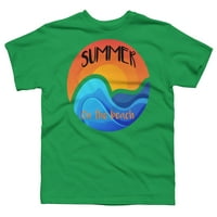 nyár a strandon fiúk Kelly zöld grafikus póló-Design emberek L
