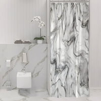 Kis zuhanyfüggöny, fél keskeny absztrakt szürke márvány zuhanyfüggöny, Modern luxus művészet vízálló szövet zuhanyfüggöny