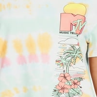 Juniors ' Tropical Print Tie Dye Póló