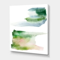 Designart 'Blue Green and Pink foltok felhők' Modern Canvas Wall Art nyomtatás